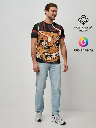 Мужская базовая футболка / Хеллоуинская тыква-хання