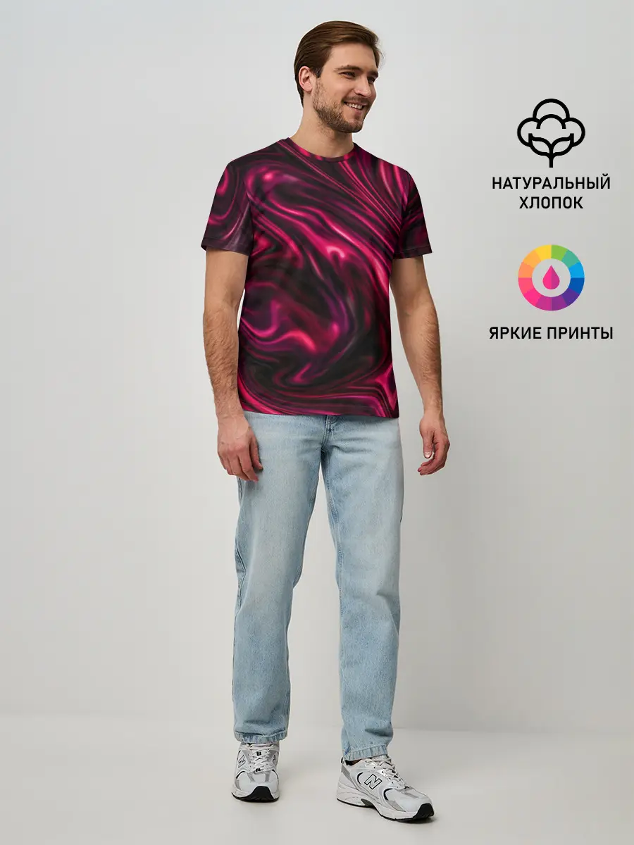 Мужская базовая футболка / Abstract Fluid