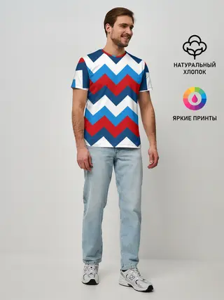 Мужская базовая футболка / Зигзаг