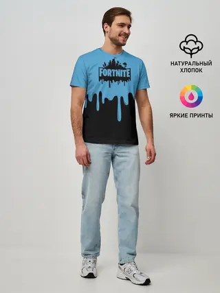 Мужская базовая футболка / FORTNITE - Black&Blue