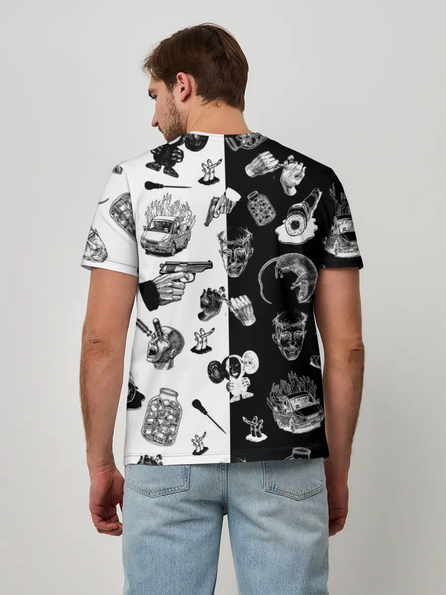 Мужская базовая футболка / КРОВОСТОК ТАТУИРОВКИ ЧБ