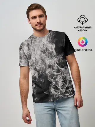 Мужская базовая футболка / Fire and Smoke