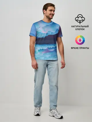 Мужская базовая футболка / Грозовые мазки