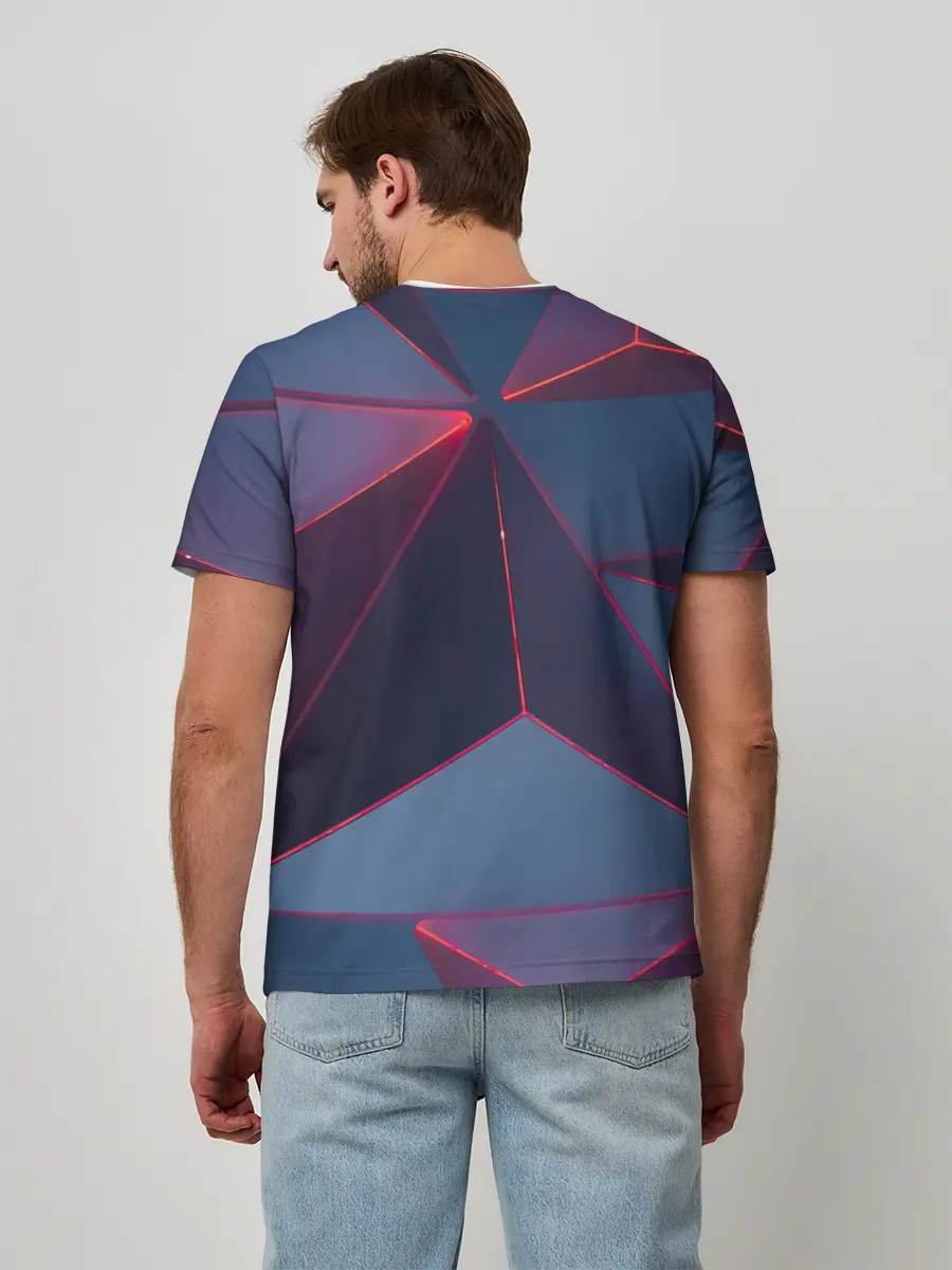 Мужская базовая футболка / Неоновый треугольник.