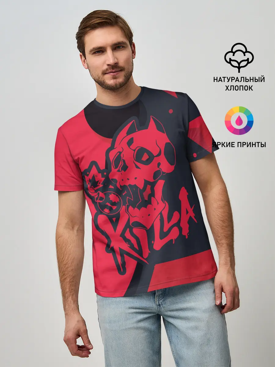 Мужская базовая футболка / KILLA красная