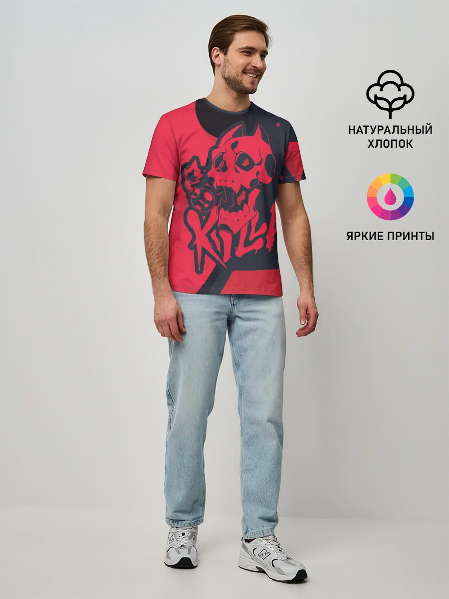 Мужская базовая футболка / KILLA красная