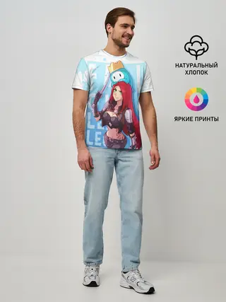 Мужская базовая футболка / Fall guys x league of legands