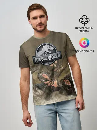 Мужская базовая футболка / Jurassic World | Мир Юрского Периода