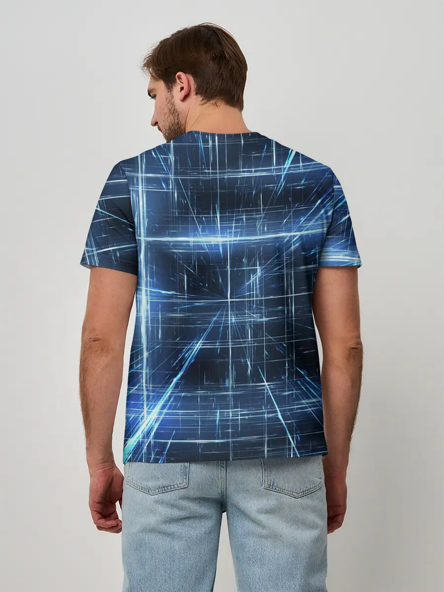 Мужская базовая футболка / Линии неона