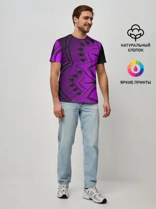 Мужская базовая футболка / Сирень 3D