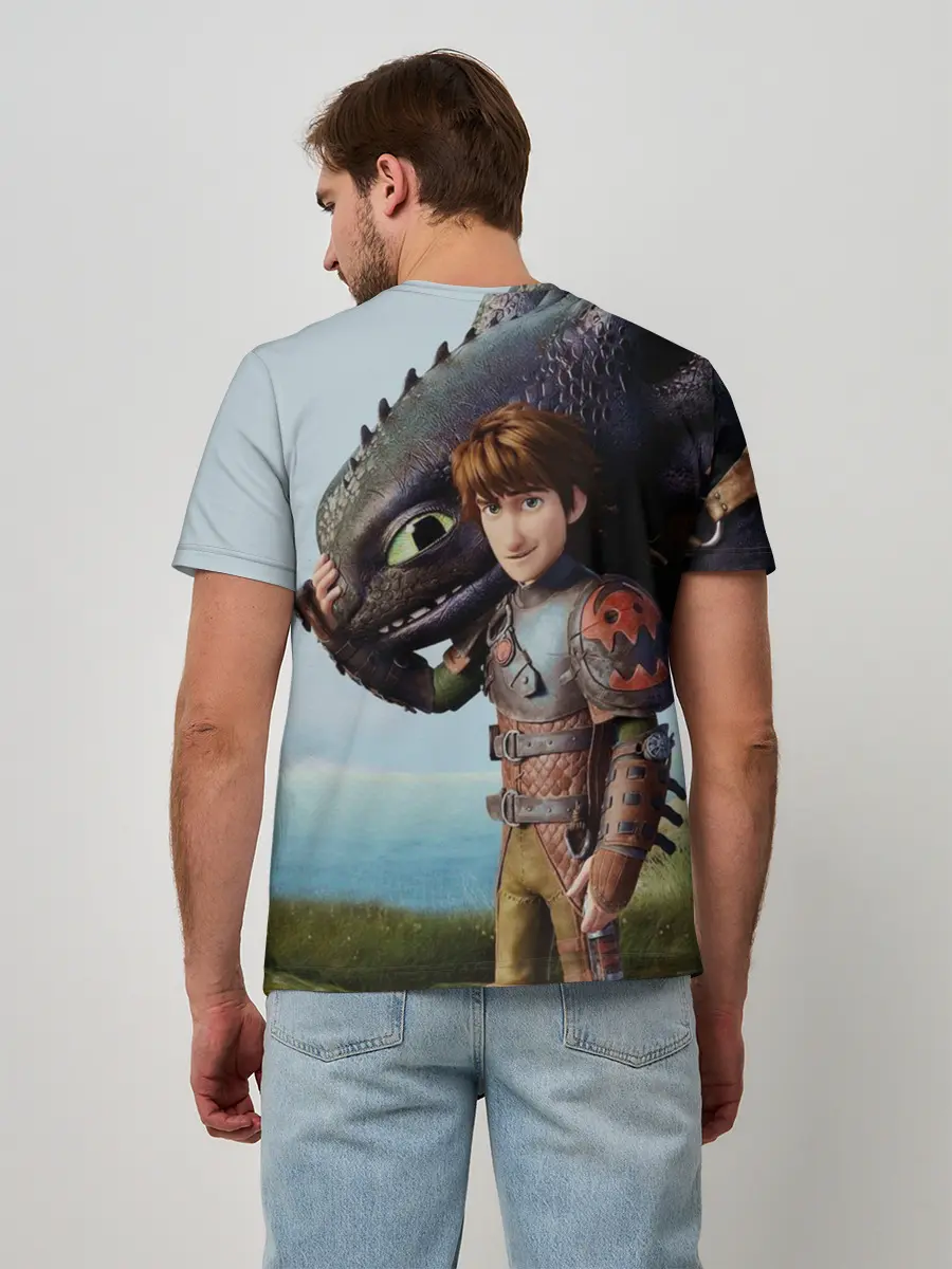 Мужская базовая футболка / Как приручить дракона