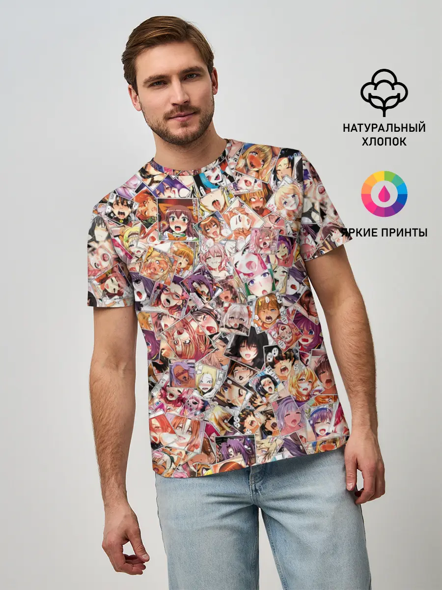 Мужская базовая футболка / Яркий паттерн АХЕГАО