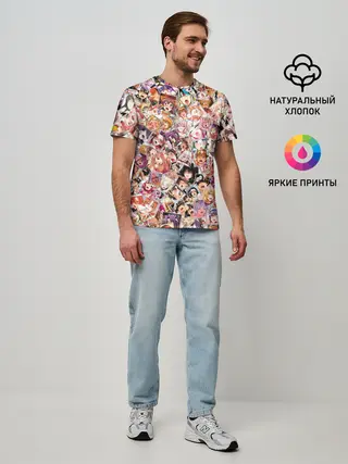 Мужская базовая футболка / Яркий паттерн АХЕГАО