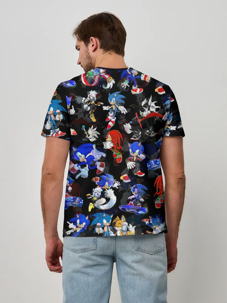 Мужская базовая футболка / Sonic паттерн