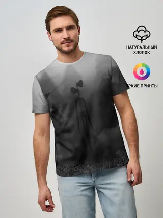 Мужская базовая футболка / СИРЕНОГОЛОВЫЙ / ТУМАННЫЙ ЛЕС