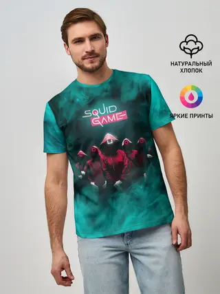 Мужская базовая футболка / СТРАЖА В МАСКАХ | ИГРА В КАЛЬМАРА