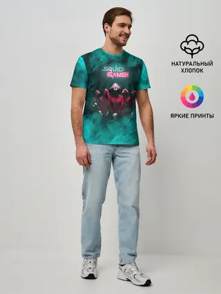 Мужская базовая футболка / СТРАЖА В МАСКАХ | ИГРА В КАЛЬМАРА