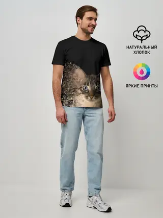 Мужская базовая футболка / Disintegrating Cat