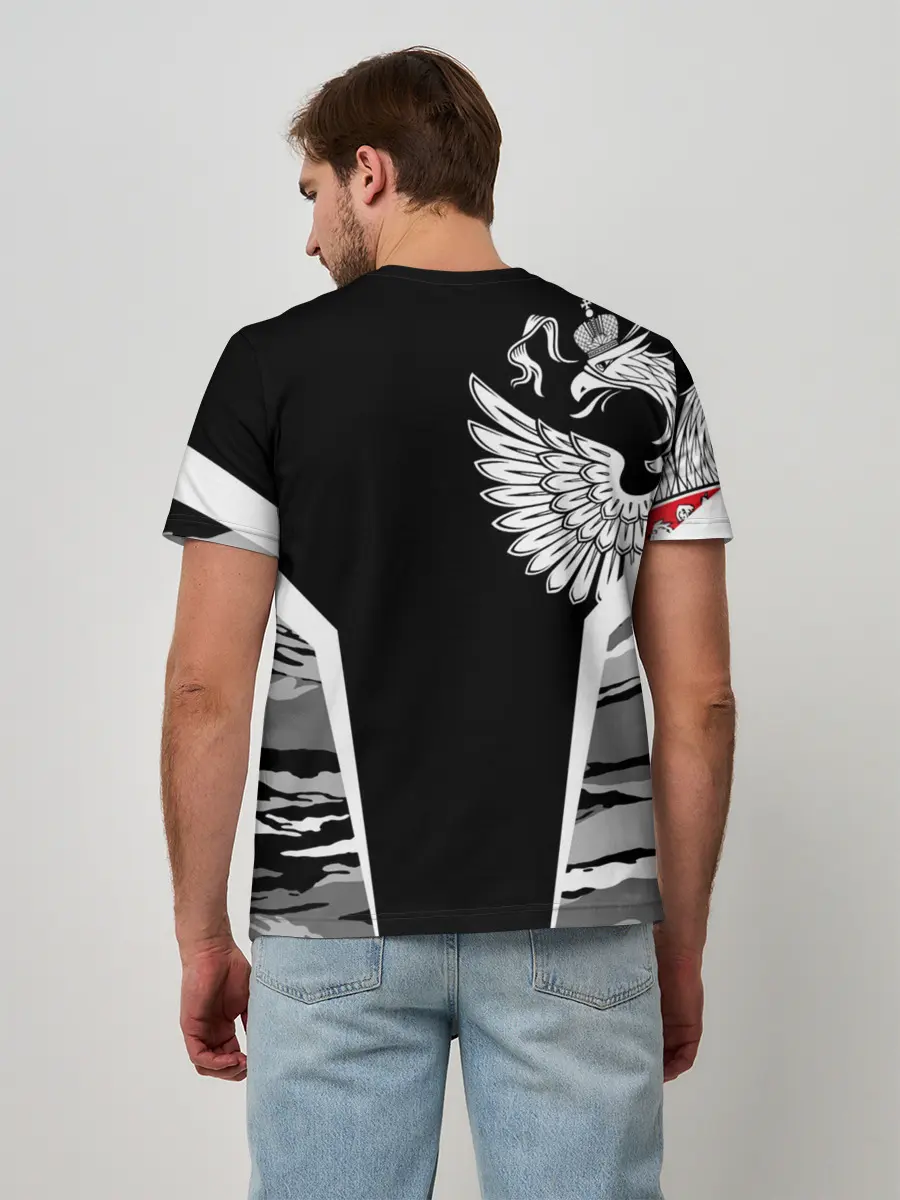 Мужская базовая футболка / Камуфляж Россия