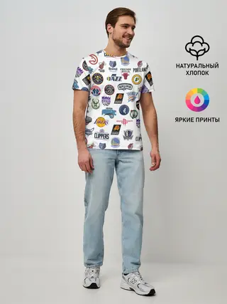 Мужская базовая футболка / NBA Pattern | НБА Паттерн