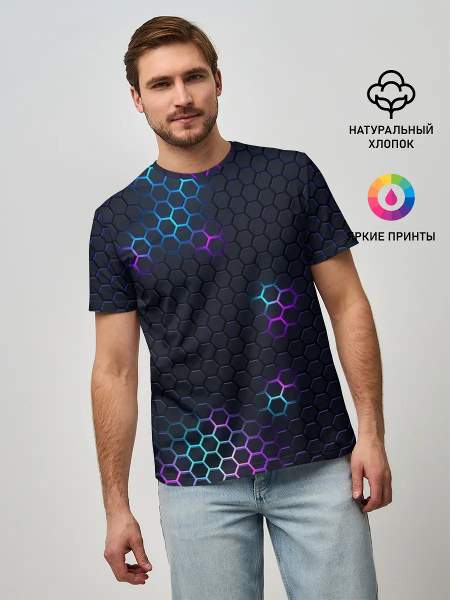 Мужская базовая футболка / НЕОНОВАЯ БРОНЯ | НЕО БРОНЯ