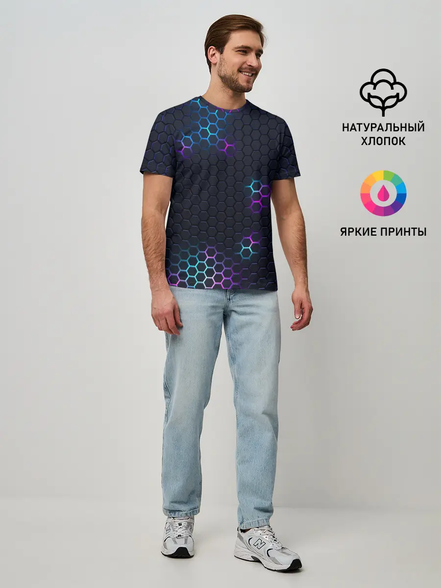 Мужская базовая футболка / НЕОНОВАЯ БРОНЯ | НЕО БРОНЯ