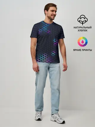 Мужская базовая футболка / НЕОНОВАЯ БРОНЯ | НЕО БРОНЯ