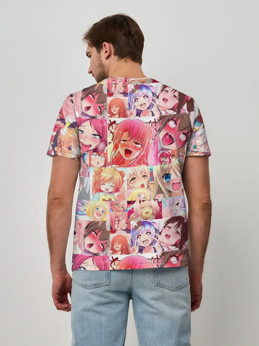 Мужская базовая футболка / Ahegao Color