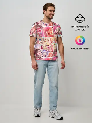 Мужская базовая футболка / Ahegao Color