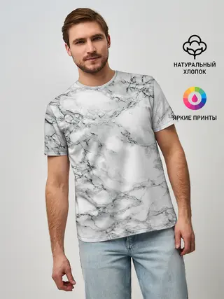 Мужская базовая футболка / Мрамор