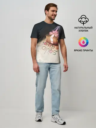 Мужская базовая футболка / ИГРА В КАЛЬМАРА ГРОБ | SQUID GAME