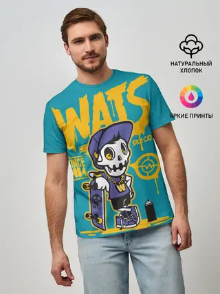 Мужская базовая футболка / Граффити Wats