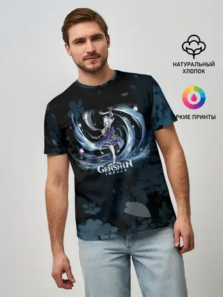 Мужская базовая футболка / Genshin Impact - Аяка