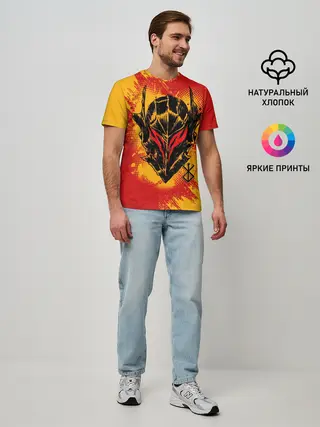 Мужская базовая футболка / БЕРСЕРК маска и лого