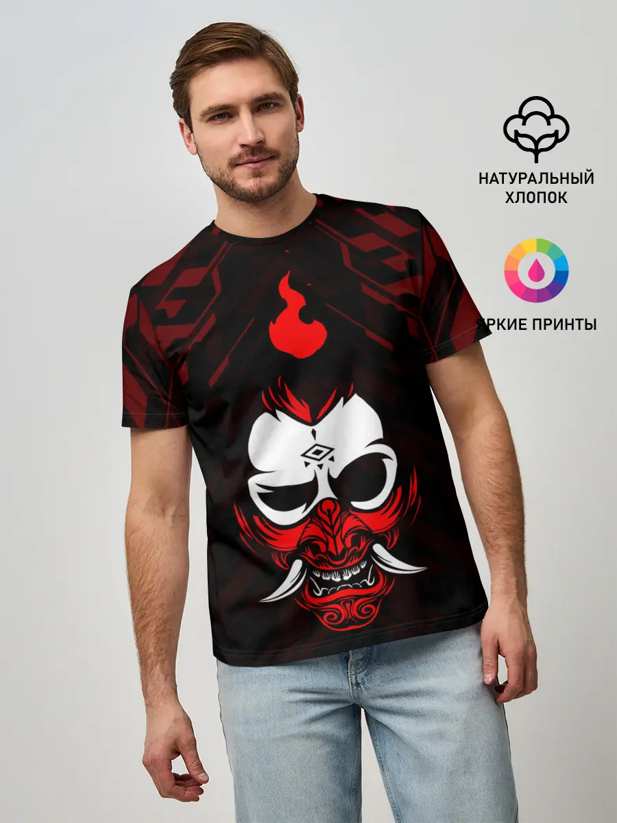Мужская базовая футболка / DEMON | CYBERPUNK 2077 | КИБЕРПАНК