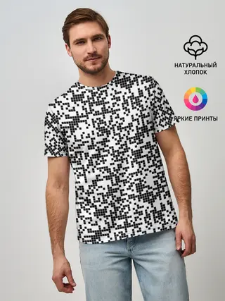 Мужская базовая футболка / Пиксельный Узор