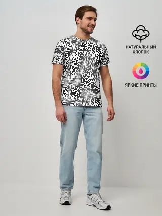 Мужская базовая футболка / Пиксельный Узор