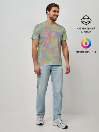 Мужская базовая футболка / Цветные лепестки