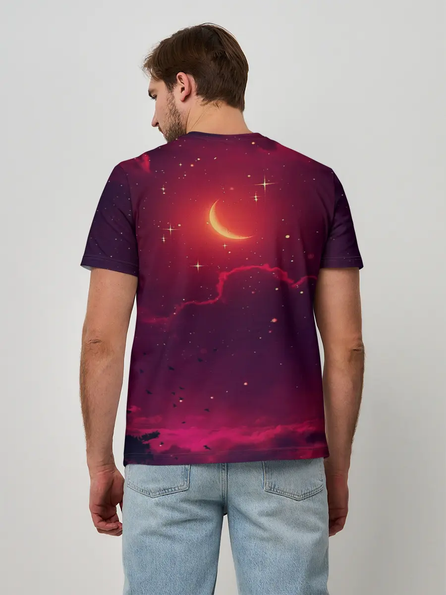 Мужская базовая футболка / СКАЗОЧНАЯ НОЧЬ 2 КРАСНЫЙ