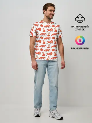 Мужская базовая футболка / Рыжий паттер