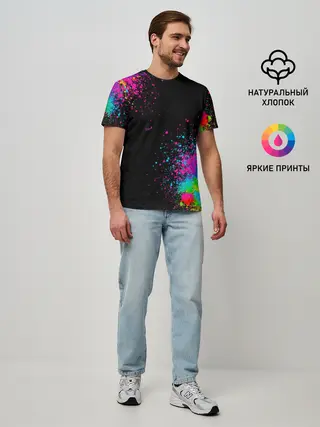 Мужская базовая футболка / Брызги красок