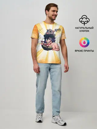 Мужская базовая футболка / Иноске Хашибира Kimetsu no Yaiba