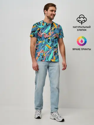 Мужская базовая футболка / Яркие краски