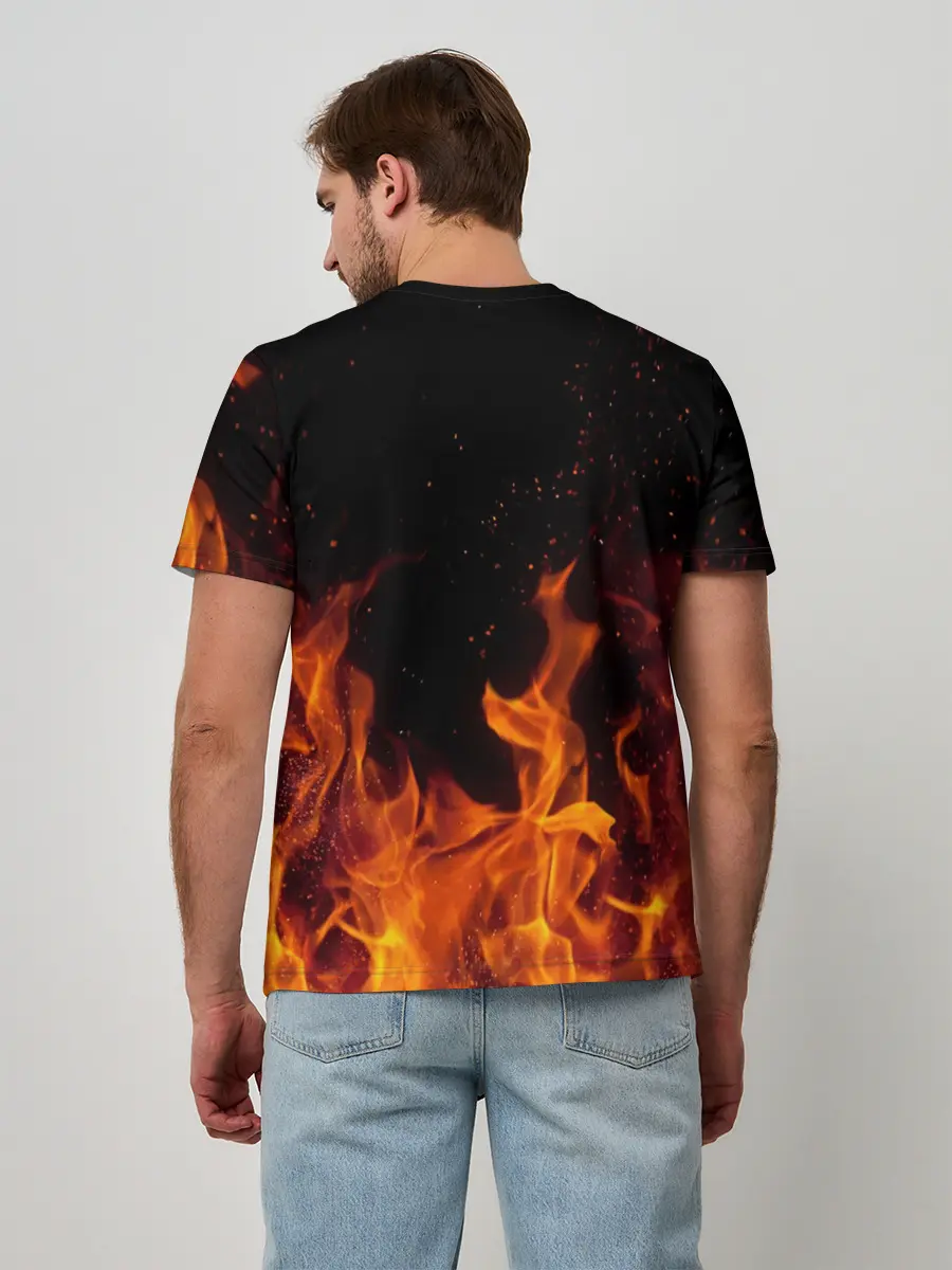 Мужская базовая футболка / Огонь с искрами