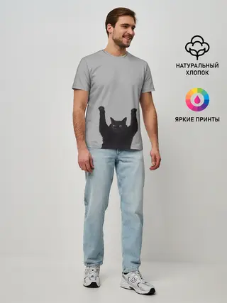 Мужская базовая футболка / Кот сдается