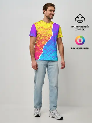 Мужская базовая футболка / Цветные переливы