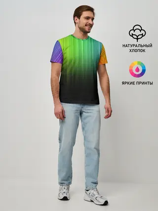 Мужская базовая футболка / Неоновый Свет
