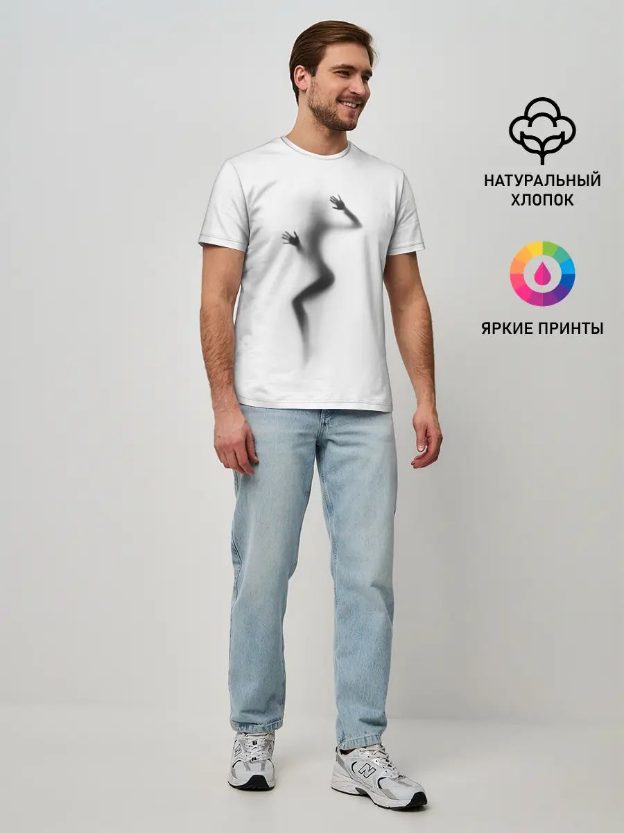 Мужская базовая футболка / ДЕВУШКА ЗА СТЕКЛОМ