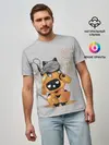 Мужская базовая футболка / Cat and Robot