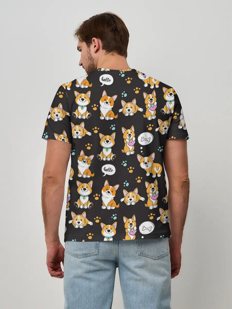 Мужская базовая футболка / Милые пёсики